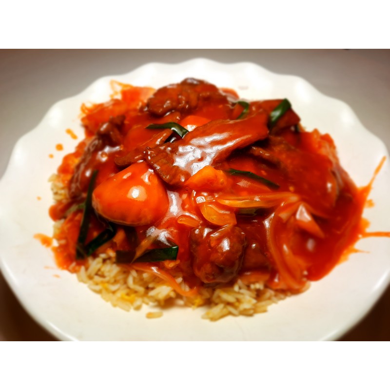 鮮茄牛肉炒底飯(每碟)